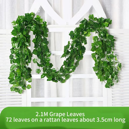 2.1M Green Ivy Leaf Hanging Vine Artificial Garland Silk Wall Plant
