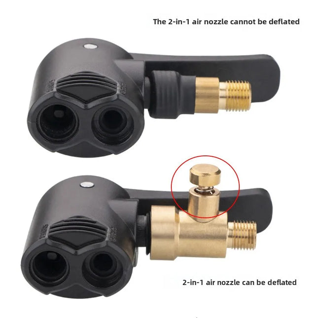 2-In-1 Bicycle Pump Nozzle Hose Adapter Inflatable Pump Motorbike Air