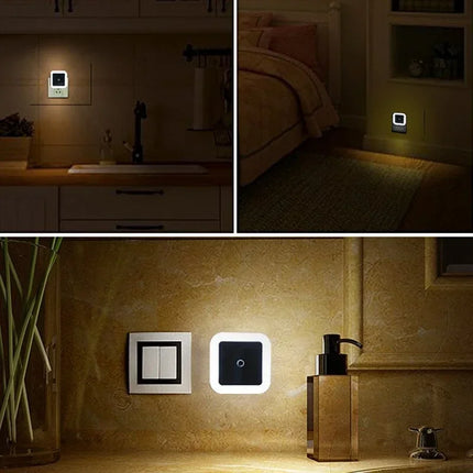 Mini LED Night Light EU Plug In Smart Control Sensor Ambient Light For
