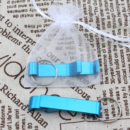 50*Personalized Engraved Bottle Opener Key Chain Wedding Favors