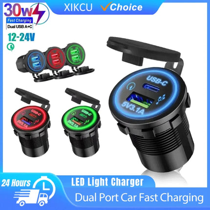 Universal  Car Charger Fast Charging Motorcycle Car Cigarette Lighter