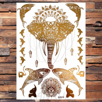 Realistic Elephant Moon Temporary Tattoos For Women Adult Fake