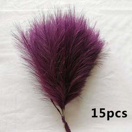 15pcs Artificial Pampas Grass Flower Bouquet For Home Wedding