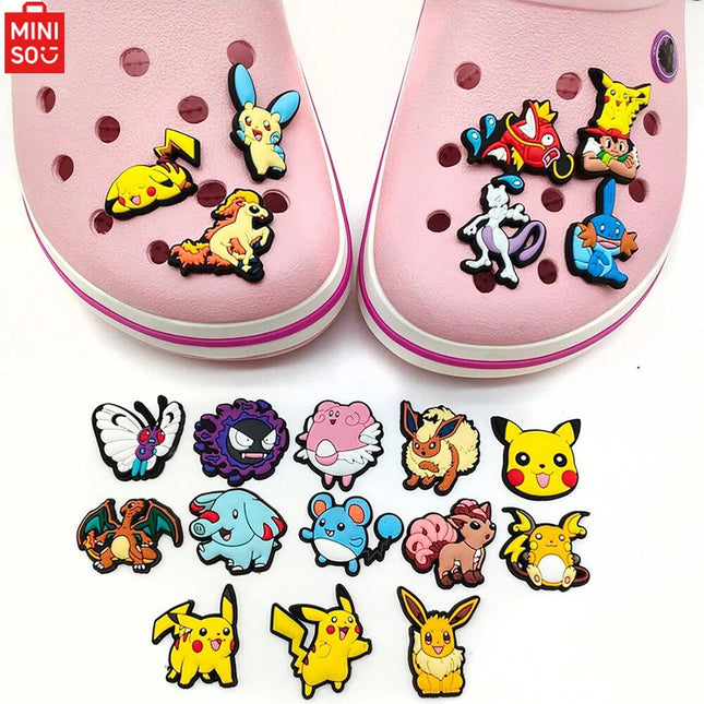 20Pcs/Set MINISO Cute cartoon Pokemon Shoe Charms DIY Shoe Buckle