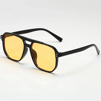 Women's Men's Square Sunglasses Retro Polygonal Sunglasses Black Retro
