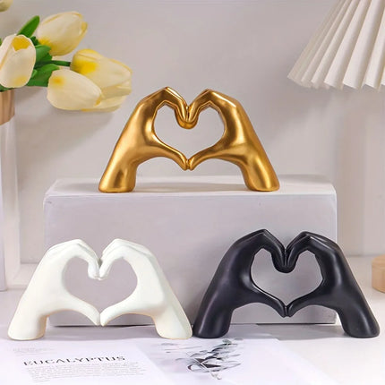 Resin Love Gesture Sculpture Desktop Decoration Sculpture Doll Nordic