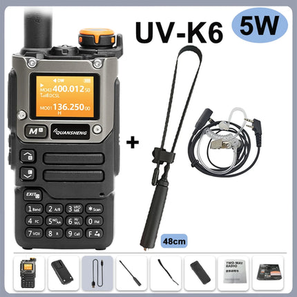 Quansheng UV-K6 Walkie Talkie 5W Air Band Radio Type C Charge UHF VHF