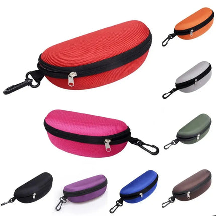 1pc Portable Sunglasses Case Protector Oxford Cloth Hard EVA Zippered