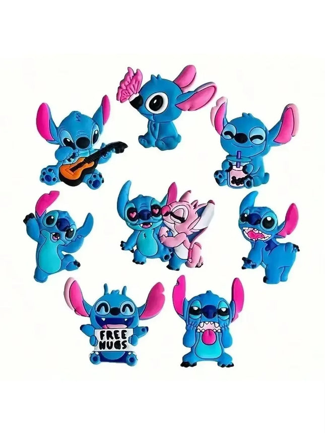 MINISO 8pcs Stitch Shoe Decorations Accessories Charms For Clogs Bogg