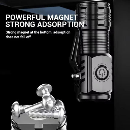 Portable Mini LED Flashlight Powerful 3*Wick Small Pocket Torch USB