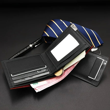 Custom Engraved Initials & Name PU Leather Wallet Men Gift for