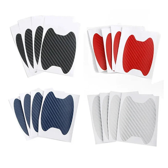 4Pcs Auto Door Sticker Carbon Fiber Scratches Resistant Cover Car