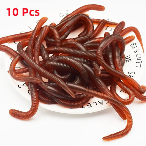 10Pcs Simulated Insects Earthworms Soft Rubber Toy Floor Dragons Props