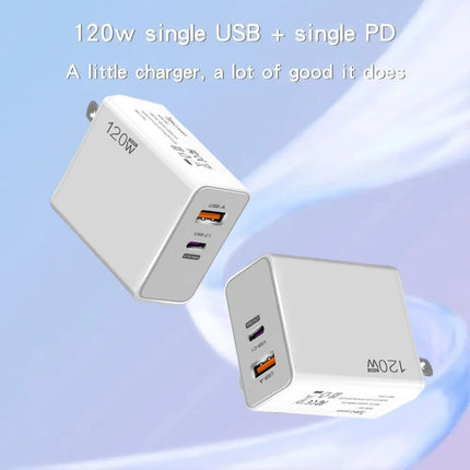 120W USB Fast Charger With Type C Cable Fast Charging Adapter For