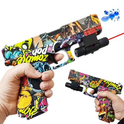 2025 Manual G17 Toy Gun With Laser Water Ball Bullet Airsoft Pistol