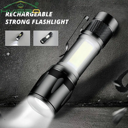 Zoom Mini USB Rechargeable Led Flashlight Portable Built Battery XP-G