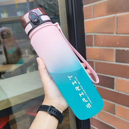 33.81oz Portable Sports Water Bottle Gradient Color Plastic Drinking