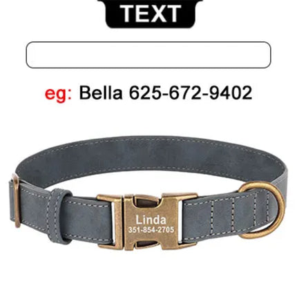 Personalized Anti-lost Dog Collar Custom Dog ID Tag Collars Soft Pu
