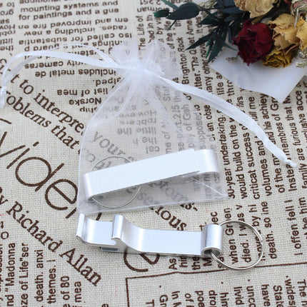 50*Personalized Engraved Bottle Opener Key Chain Wedding Favors