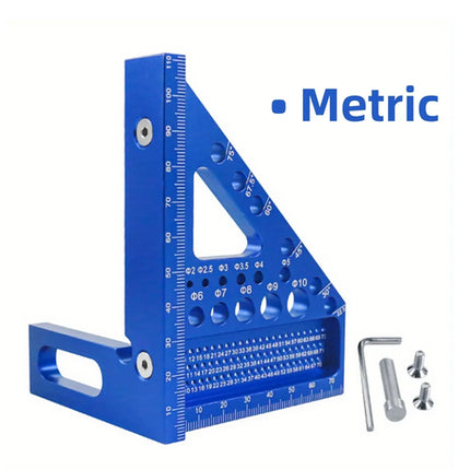 3D Multi-Angle Metric/Inch Measuring Ruler, 45/90 Degree Aluminum