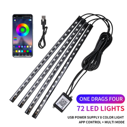Neon LED Car Interior Ambient Foot Strip Light Kit Accessories RGB