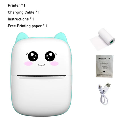 Mini-printer, Thermal Printer Ink-free Portable Sticker Printer