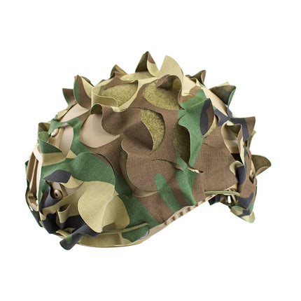 3D Camo Net Airsoft Helmet Cover Laser Cut Nylon Drawstring Helmet