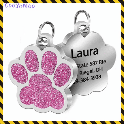 Personalized Dog Cat CustomTags Engraved Puppy Pet ID Name Collar  Tag