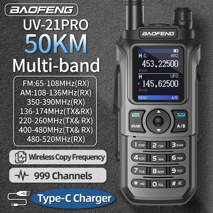 Baofeng UV 21 Pro Wireless Copy Frequency Walkie Talkie Long Range