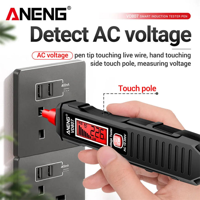 ANENG VD807 Smart Induction Tester Pen AC 12-300V Voltage Tester NCV