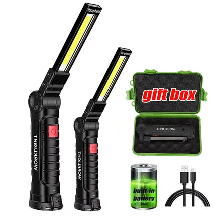 COB LED Work Light Dimmable USB Rechargeable LED Flashlight Inspection