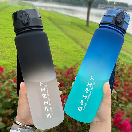 33.81oz Portable Sports Water Bottle Gradient Color Plastic Drinking