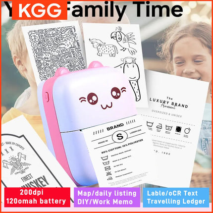 C9 Mini Printer Thermal Paper Picture Luggage Tags English Learning