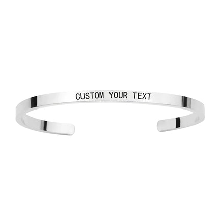 1PC Personalized Engraved Name Stainless Steel Bracelet Custom Words