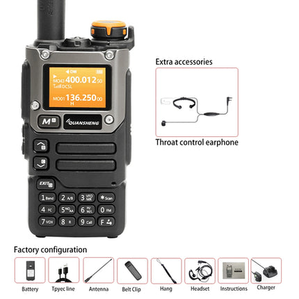 Quansheng UV-K6 Walkie Talkie 5W Air Band Radio Tyep C Charge UHF VHF