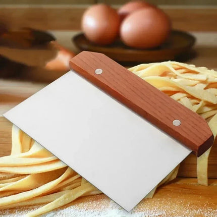 Stainless Steel Pasty Cutters Noodle Knife Cake Scraper with Scale