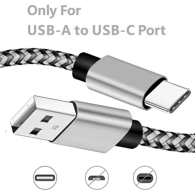 USB Type C Cable Date Sync 2.4A Fast 1M 2M 3M Charging Nylon Braided