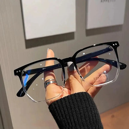 Round Eyewear Transparent Computer Glasses Frame Women Men Anti Blue