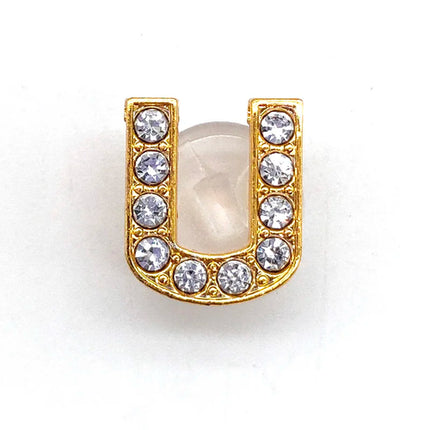 1-26Pcs Fashion Gold Letters Metal Shoe Charms Accessories Garden Shoe