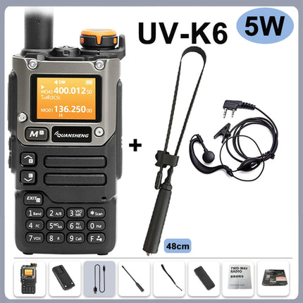 Quansheng UV-K6 Walkie Talkie 5W Air Band Radio Type C Charge UHF VHF