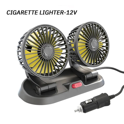 5V 12V 24V Car Fan Cooling Car Fan Dual Head Usb Car Fan 2 Speeds
