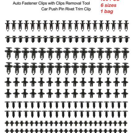 190PCS rivet fasteners, 6 models and sizes, body fixing clip bumper,