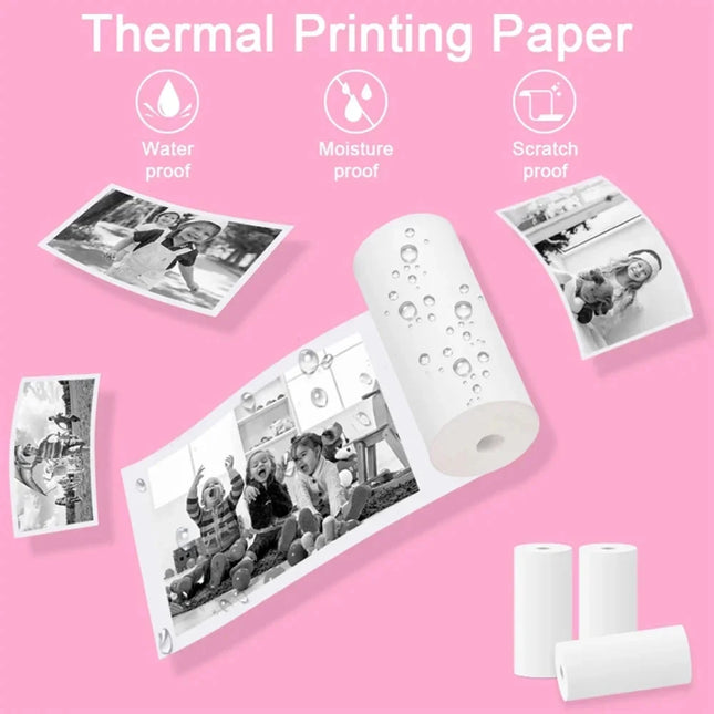30 Rolls 57*25mm Thermal Paper White Sticker Camera Instant Print Kids