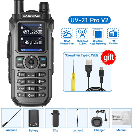 Baofeng UV-21 Pro V2 Air Band Walkie Talkie Wireless Copy Frequency AM
