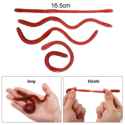 10Pcs Simulated Insects Earthworms Soft Rubber Toy Floor Dragons Props