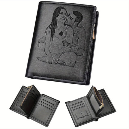 Engraved Personalized Gifts Custom Wallet for Men,Husband,Dad,Son for