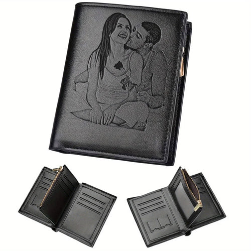 Engraved Personalized Gifts Custom Wallet for Men,Husband,Dad,Son for