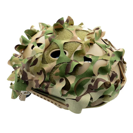 3D Camo Net Airsoft Helmet Cover Laser Cut Nylon Drawstring Helmet