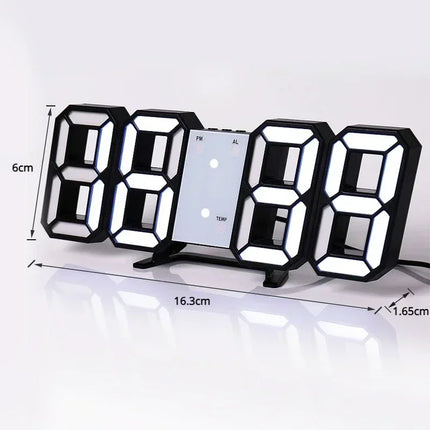 3D LED Digital Clock Wall Decoration Glow Night Mode Decoration for
