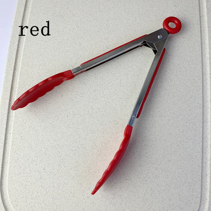 Anti Slip Cooking Serving Tongs Stainless Steel Food Clip Bread Salad